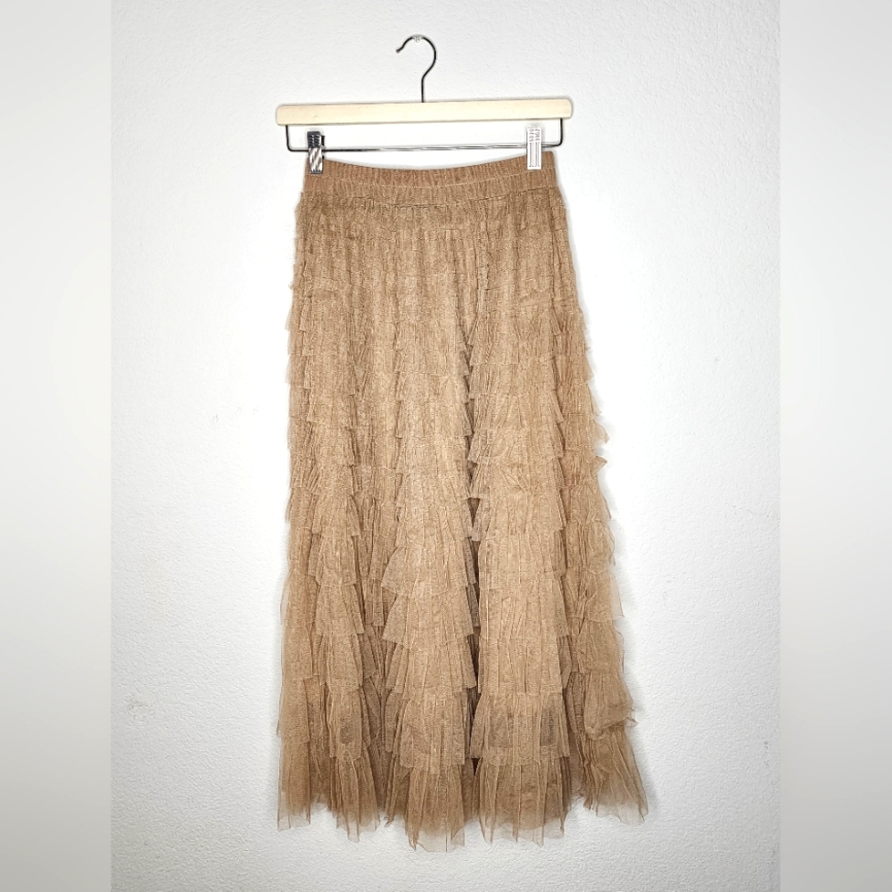 Ruffles Skirt Tulle Light Brown
